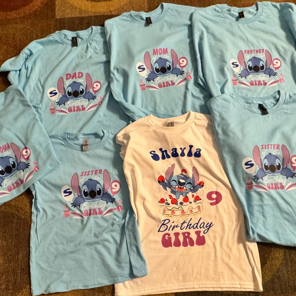 STITCH FAMILY BDAY MATCHING SHIRTS CUSTOMIZED NEW
